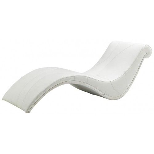 Modern White Leather Lounge Chaise Essex