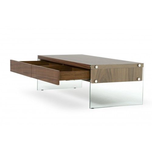 Modern walnut rectangular floating coffee table Ako