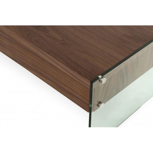 Modern walnut rectangular floating coffee table Ako