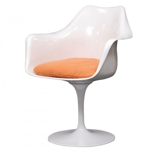 Modern plastic lounge chair with fabric cushion Lebus