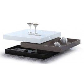 Modern square swivel top coffee table with storage Tamano