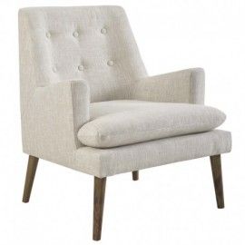 Modern Beige Upholstered Lounge Chair Leisure
