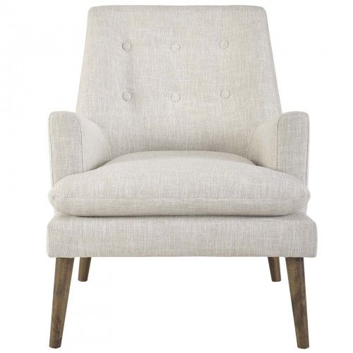 Modern Beige Upholstered Lounge Chair Leisure Modway Furniture - 3