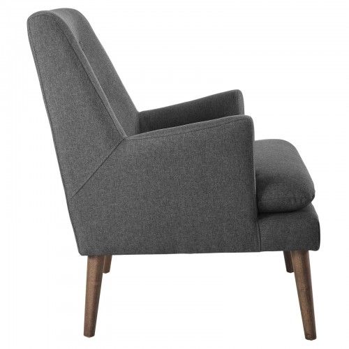 Modern Grey Upholstered Lounge Chair Leisure Modway Furniture - 3