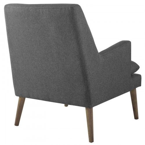 Modern Grey Upholstered Lounge Chair Leisure Modway Furniture - 4