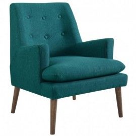 Modern Teal Blue Upholstered Lounge Chair Leisure