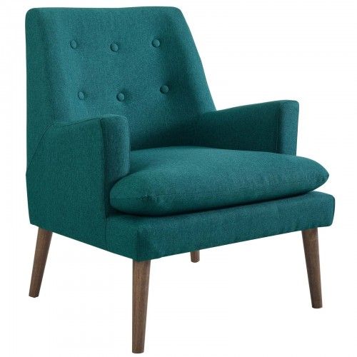 Modern Teal Blue Upholstered Lounge Chair Leisure Modway Furniture - 1