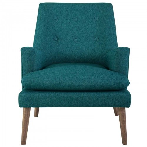 Modern Teal Blue Upholstered Lounge Chair Leisure Modway Furniture - 3