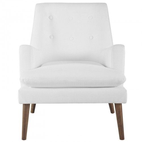 Modern White Upholstered Lounge Chair Leisure