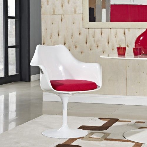 Modern plastic lounge chair with fabric cushion Lebus