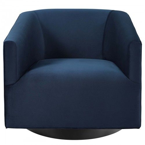 Modern Midnight Blue Accent Lounge Velvet Swivel Chair Twist Modway Furniture - 3