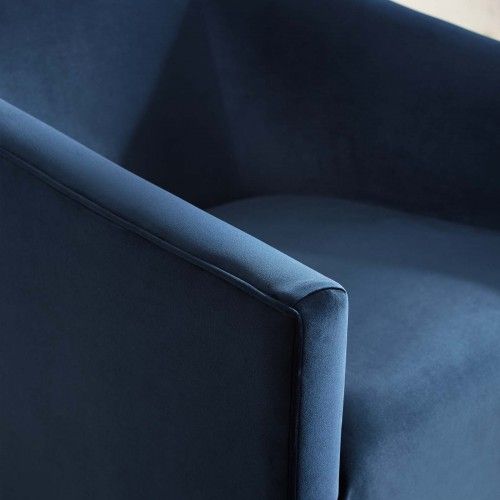 Modern Midnight Blue Accent Lounge Velvet Swivel Chair Twist Modway Furniture - 7