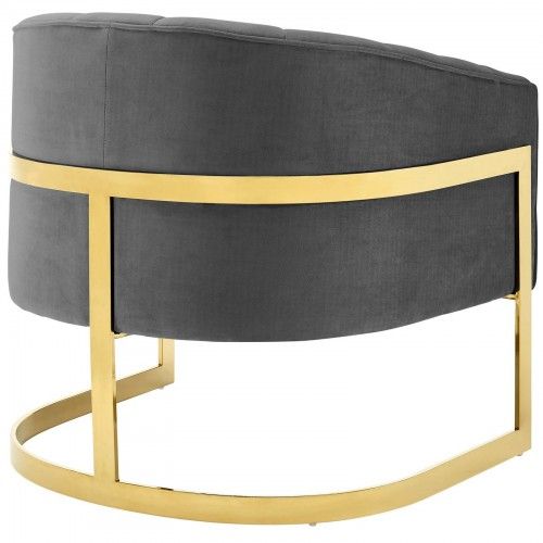 Modern Grey Tufted Velvet Accent Armchair Esteem Modway Furniture - 6