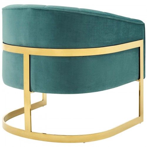 Modern Teal Blue Tufted Velvet Accent Armchair Esteem Modway Furniture - 5