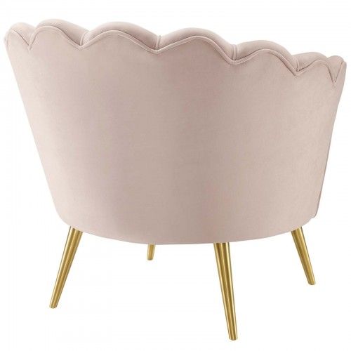 Modern Pink Scalloped Edge Velvet Accent Armchair Admire Modway Furniture - 6