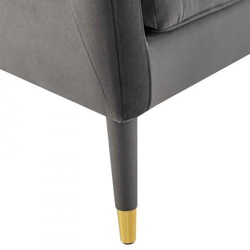 Modern Grey Velvet Lounge Armchair Premise