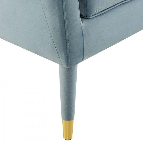 Modern Light Blue Velvet Lounge Armchair Premise
