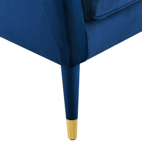 Modern Navy Blue Velvet Lounge Armchair Premise
