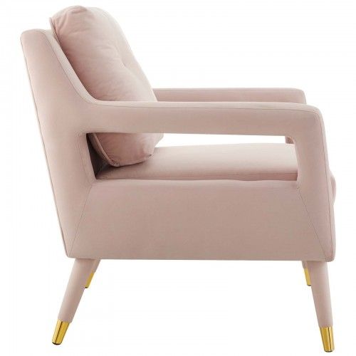 Modern Pink Velvet Lounge Armchair Premise