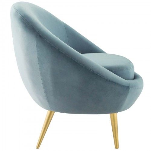 Modern Light Blue Velvet Accent Chair Circuit