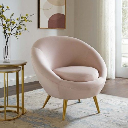 Modern Pink Velvet Accent Chair Circuit