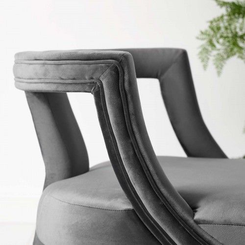 Modern Grey Velvet Lounge Armchair Requisite