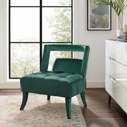 Modern Green Velvet Armchair Honor