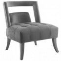 Modern Grey Velvet Armchair Honor