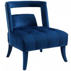 Modern Navy Blue Velvet Armchair Honor