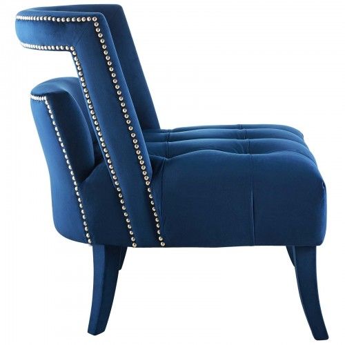 Modern Navy Blue Velvet Armchair Honor