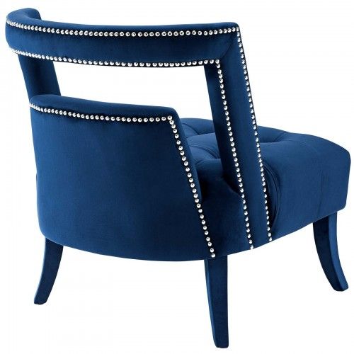 Modern Navy Blue Velvet Armchair Honor