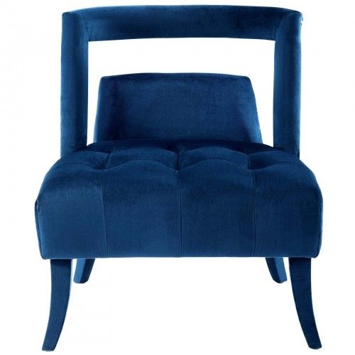 Modern Navy Blue Velvet Armchair Honor