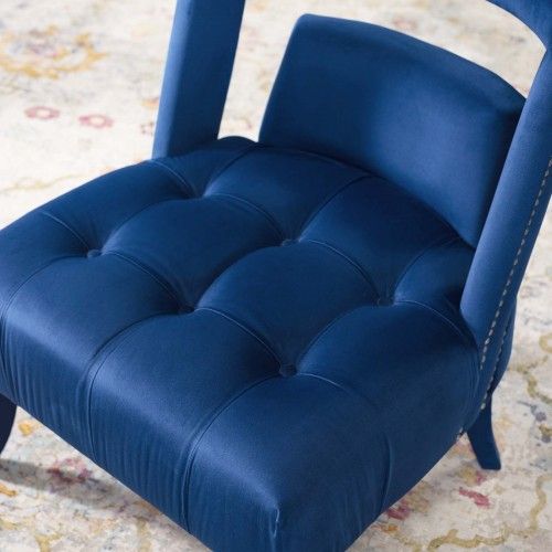 Modern Navy Blue Velvet Armchair Honor