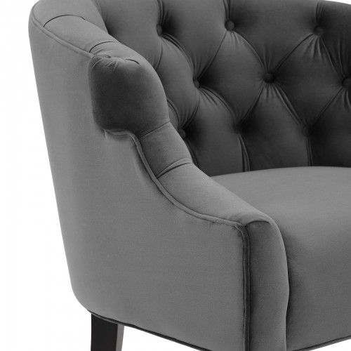 Modern Grey Accent Velvet Armchair Precept