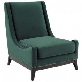 Modern Green Velvet Lounge Chair Confident