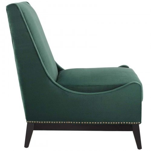 Modern Green Velvet Lounge Chair Confident Modway Furniture - 4