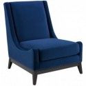 Modern Navy Blue Velvet Lounge Chair Confident