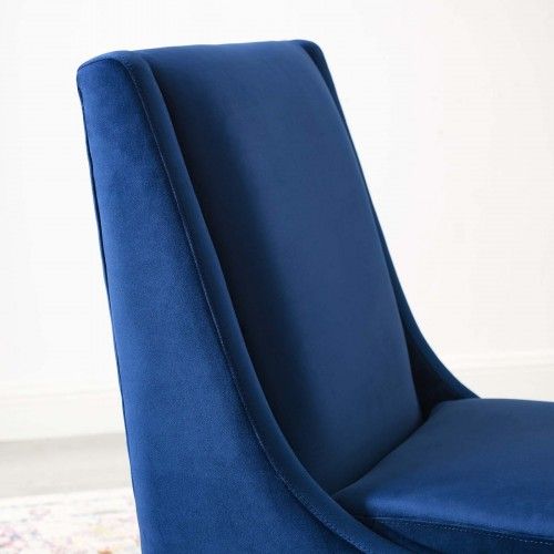 Modern Navy Blue Velvet Lounge Chair Confident