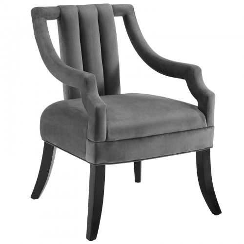 Modern Grey Velvet Accent Chair Harken 