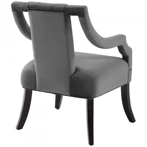 Modern Grey Velvet Accent Chair Harken 