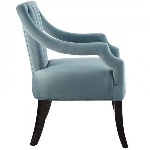 Modern Light Blue Velvet Accent Chair Harken