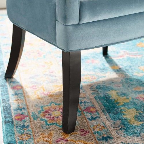 Modern Light Blue Velvet Accent Chair Harken