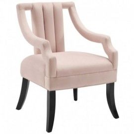 Modern Pink Velvet Accent Chair Harken