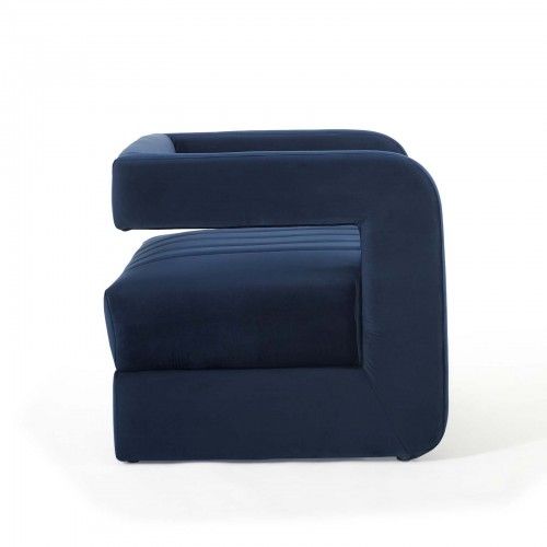Modern Midnight Blue Tufted Velvet Accent Armchair Range 