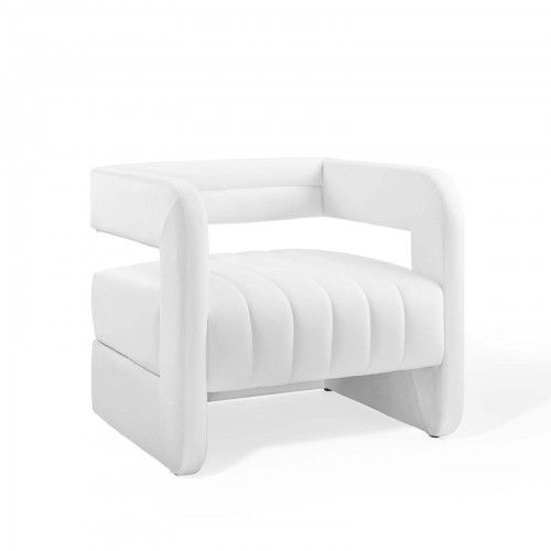 Modern White Tufted Velvet Accent Armchair Range 