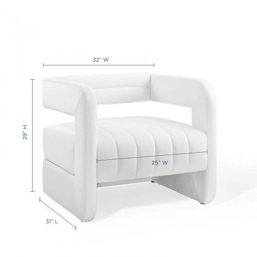 Modern White Tufted Velvet Accent Armchair Range 