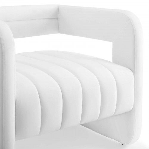 Modern White Tufted Velvet Accent Armchair Range 