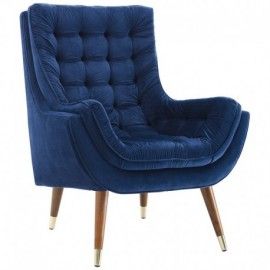 Modern Blue Button Tufted Velvet Lounge Chair Suggest 
