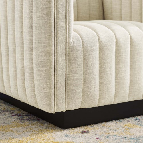 Modern Beige Tufted Fabric Armchair Perception