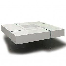 Modern white square floating coffee table Joel 2